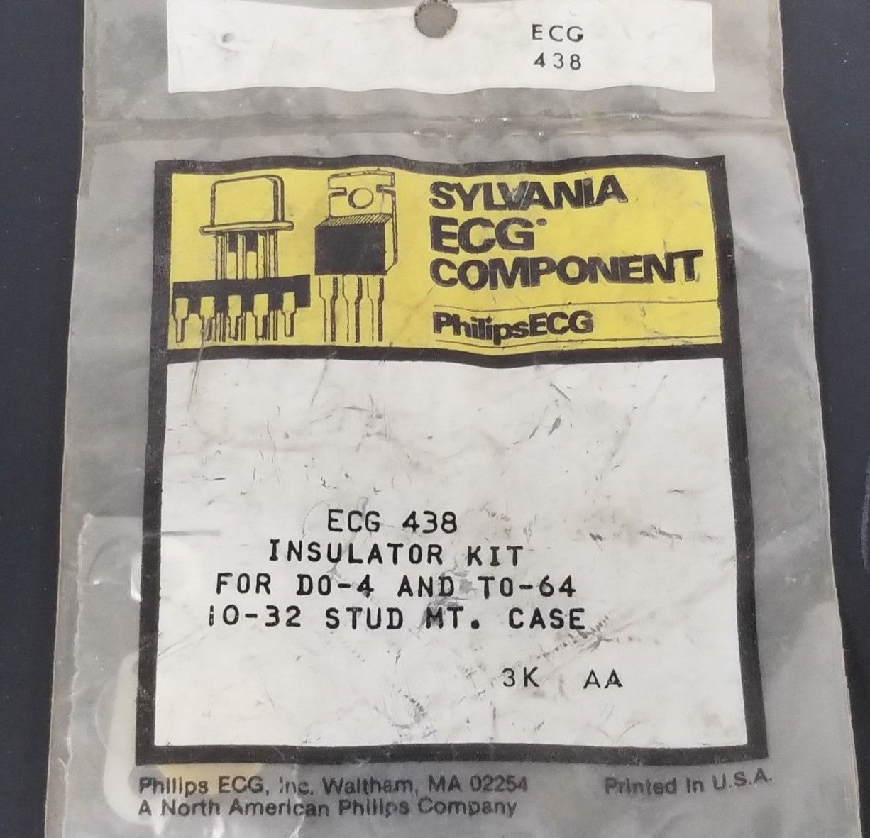 NEW SYLVANIA PHILIPS ECG 438 INSULATOR KIT ECG438