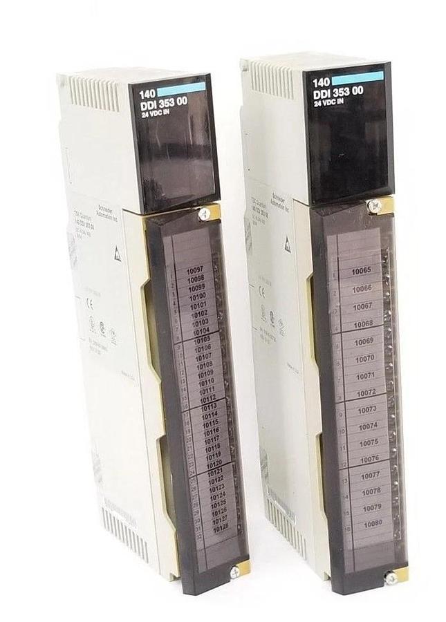 Used LOT OF 2 SCHNEIDER AUTOMATION 140 DDI 353 00 REV. 01.02 INPUT MODULES 140DDI353