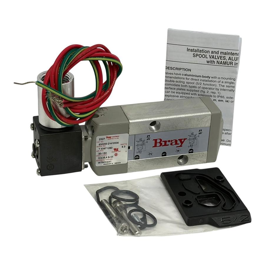 Used Bray 630250 Solenoid Valve 120V 30-150 PSI NAMUR 5/2 3/2 Spool WT8004A1 New