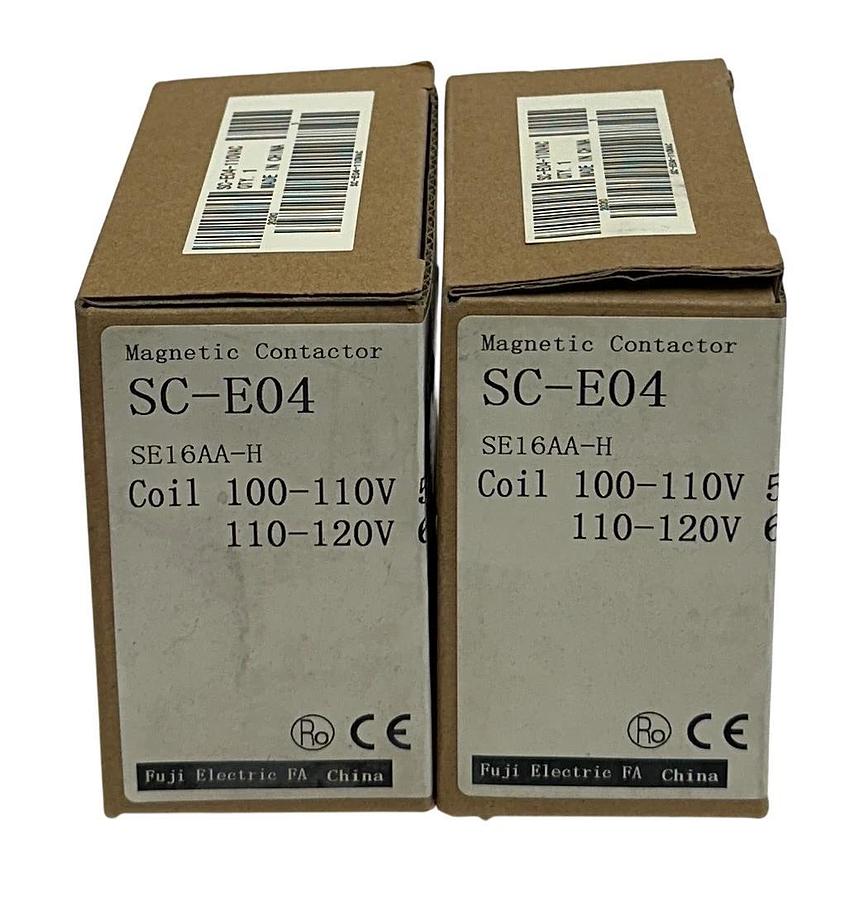 2 FUJI ELECTRIC SC-E04-110VAC / SC-E04P-110VAC / SC-E04 CONTACTORS SE16AA-H NSMP