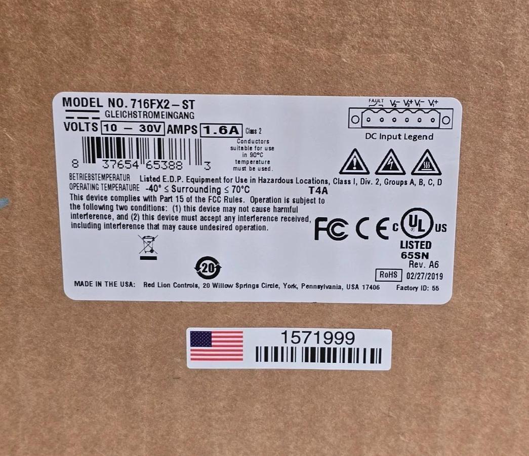 Red Lion | N-Tron 716FX2-ST Managed Ethernet Switch 14 RJ45 2 ST Fiber NSMP