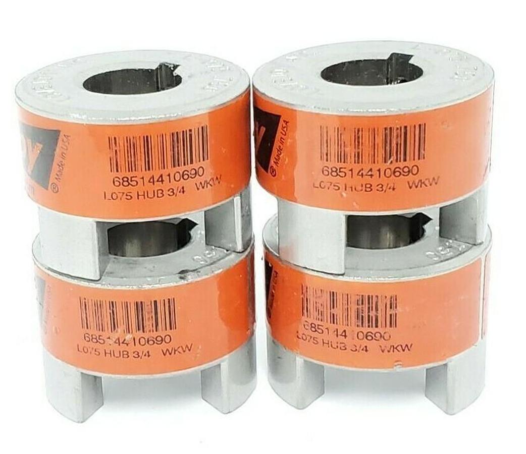 Used LOT OF 4 LOVEJOY 68514410690 COUPLINGS HUB SIZE L075 3/4'' BORE 3/16 X 3/32'' KW