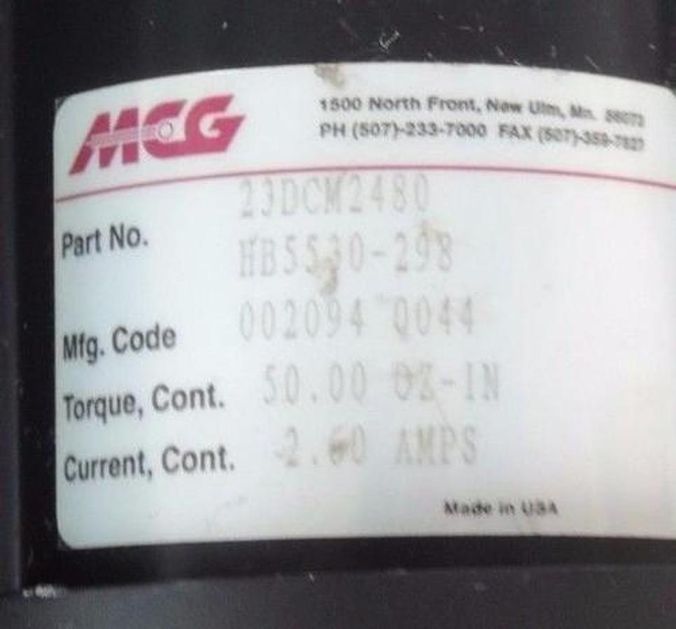 Used NORTH AMERICAN H5530E-S2N-0520 ACTUATOR W/ MCG 23DCM2480 HB5530-298