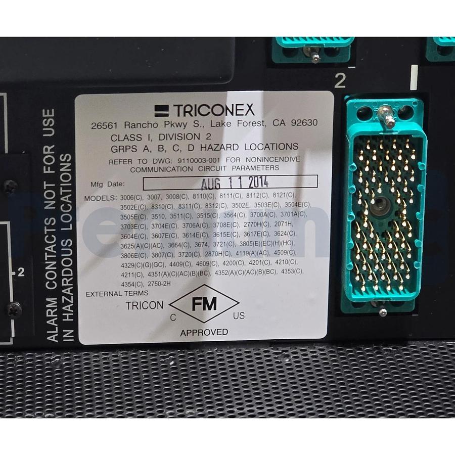 Triconex 8110 EcoStruxure Tricon SIS High Density Main Chassis 3000602-100 NEW