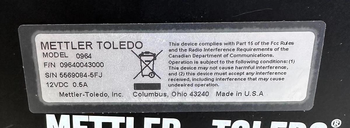 Used METTLER TOLEDO 0964 DUAL CHANNEL FIBER OPTIC CONVERTER 12VDC 90031500A