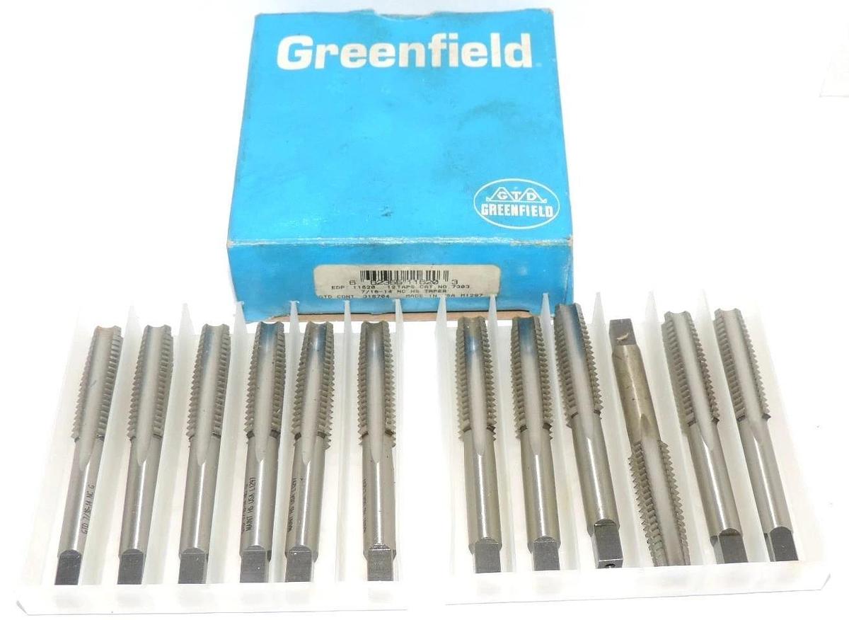 Used NIB GREENFIELD EDP: 11620 CAT. NO. 7303, 7/16-14 NC HS TAPER (12 TAPS)