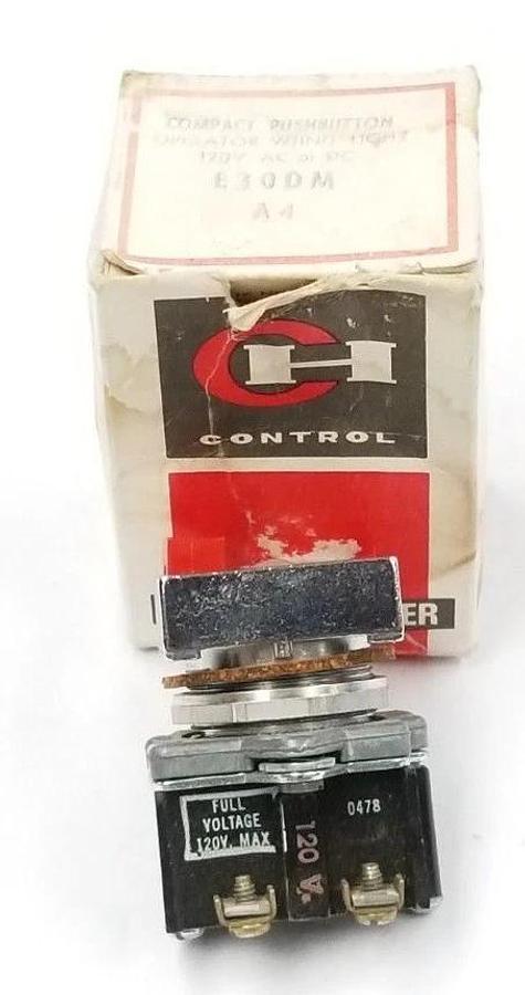 Used NIB EATON CUTLER-HAMMER E30DM COMPACT PUSHBUTTON OPERATOR W/IND LIGHT