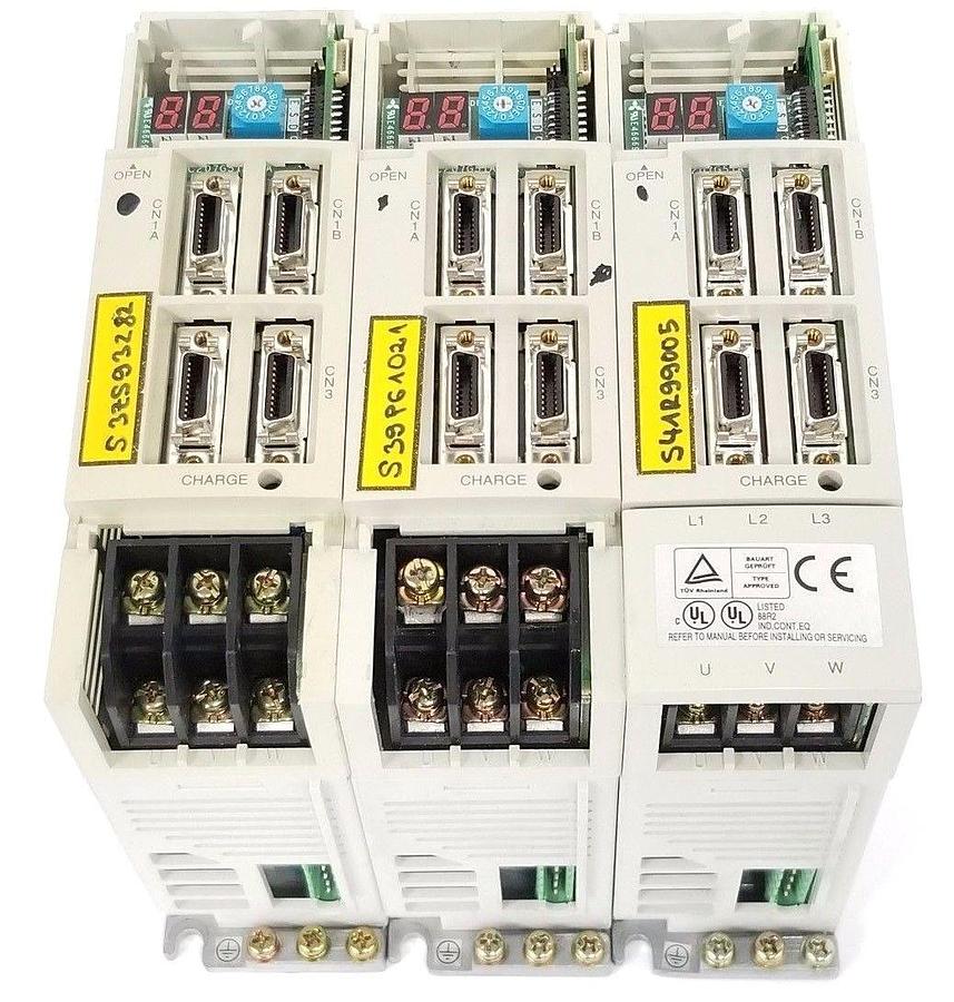 Used LOT OF 3 SIEMENS MR-J2S-10B AC SERVO AMPLIFIERS, 400W