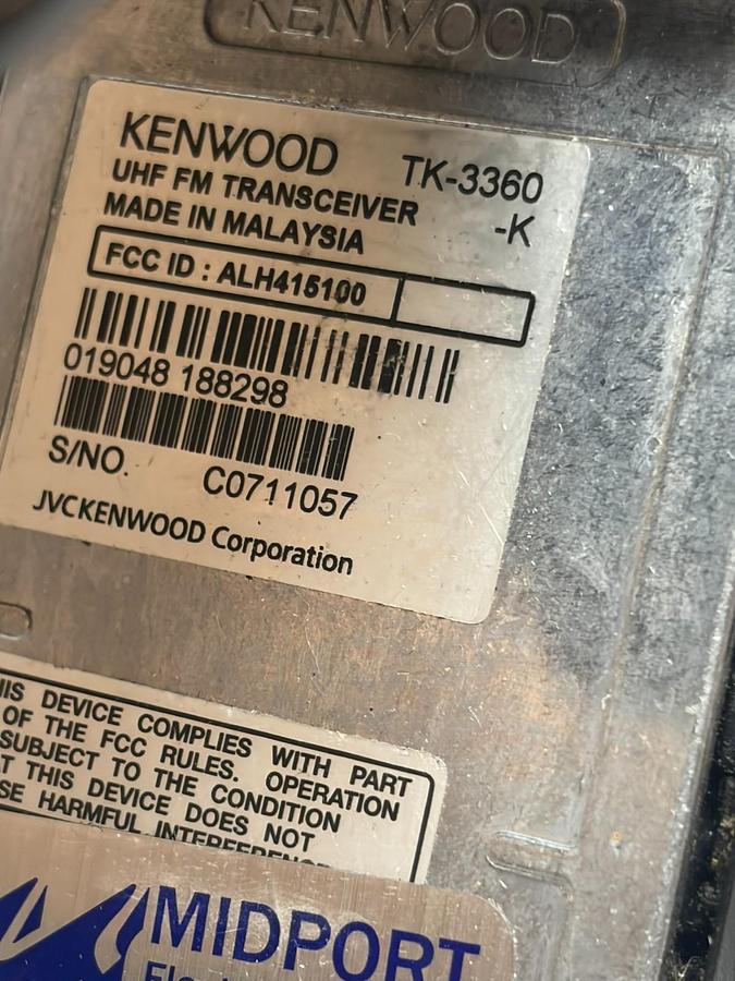 Used Kenwood TK-3360-K UHF Two Way Radio Transceivers - Lot of 3