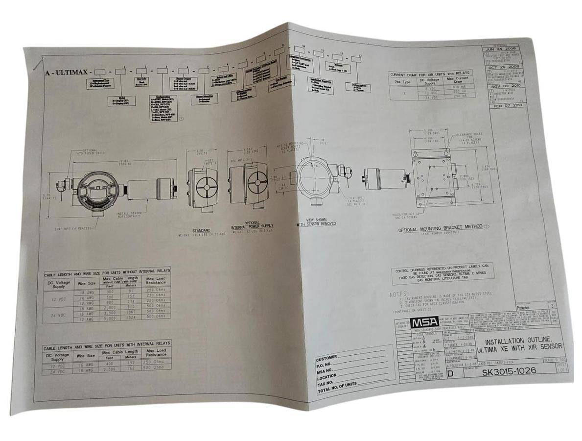 Used MSA A-ULTIMAX-XP-E-39-U-3-S-2-H-2-1-2-1-1-0 ULTIMA XE w/ A-ULTX-SENS-39-2-0 NSMP