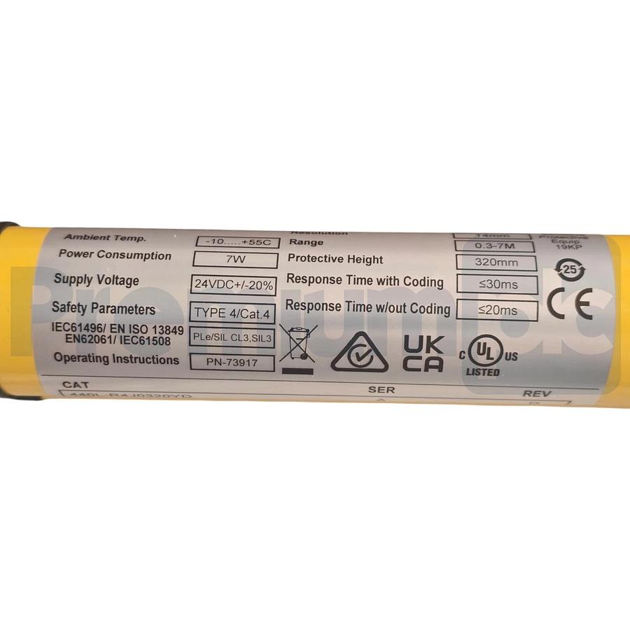 Pre-Owned Allen Bradley 440L-R4J0320YD /A GuardShield Light Curtain Receiver