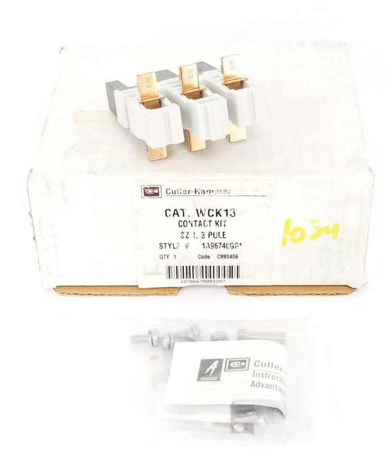 Used NIB CUTLER-HAMMER WCK13 CONTACT KIT SIZE 1, 3 POLE STYLE: 1A96740G01