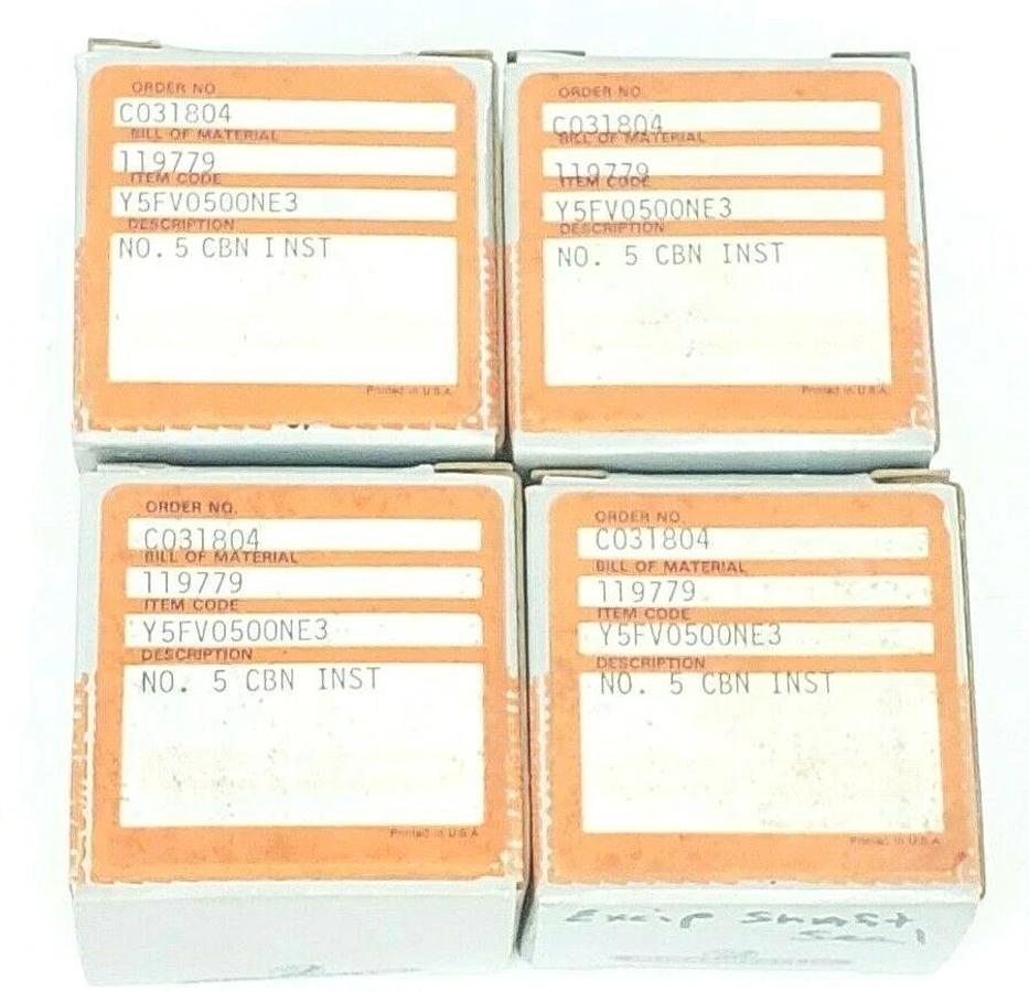 Used LOT OF 4 NIB DURAMETALLIC Y5FV0500NE3 NO. 5 CARBON INSERTS
