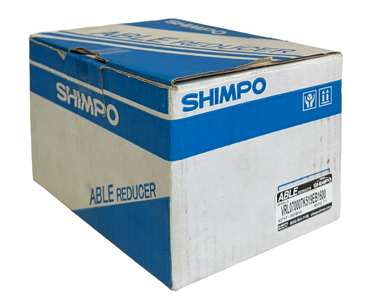 Used NIDEC SHIMPO VRL070007K519EB1600 ABLE REDUCER 7:1 RATIO VRL SERIES COAXIAL NSMP