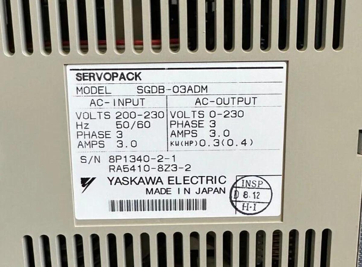 NEW YASKAWA SGDB-03ADM / SGDB03ADM SERVOPACK DRIVE 200-230VAC 3A 50/60Hz 3-PH