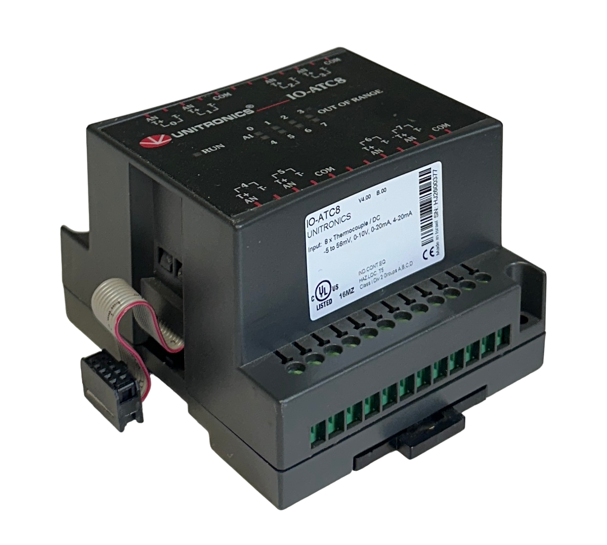 Used UNITRONICS IO-ATC8 / IOATC8 8-PT ANALOG THERMOCOUPLE INPUT MODULE 0-10V USNP