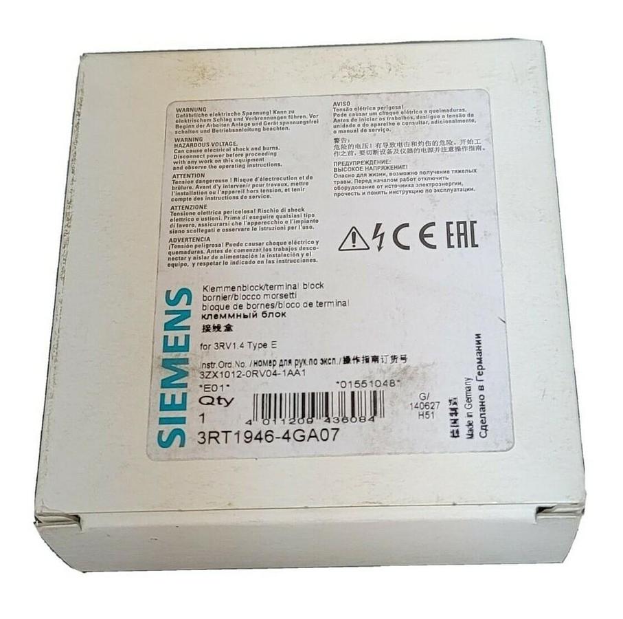 Used NIB SIEMENS 3RT1946-4GA07 TERMINAL KIT LINE TERMINAL 3 POLE
