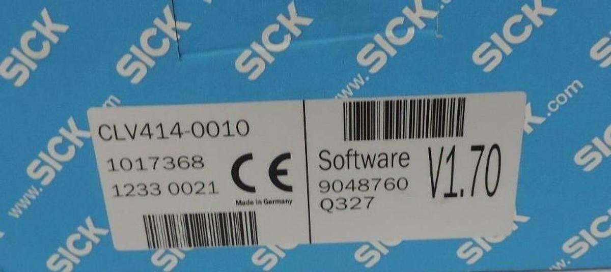 Used NEW SICK OPTIC CLV414-0010 BARCODE SCANNER PN 1017368 SOFTWARE 9048760 V1.70