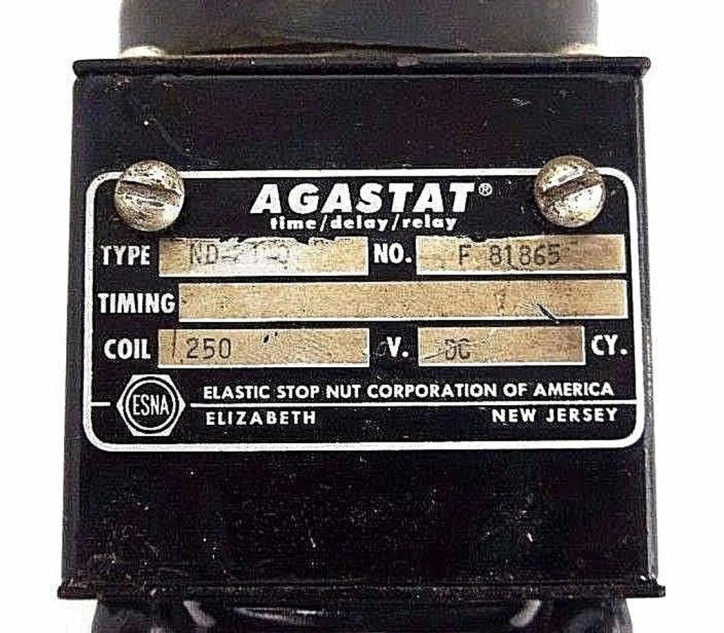 Used AGASTAT ND-21-Q TIMING RELAY 250V ND21Q