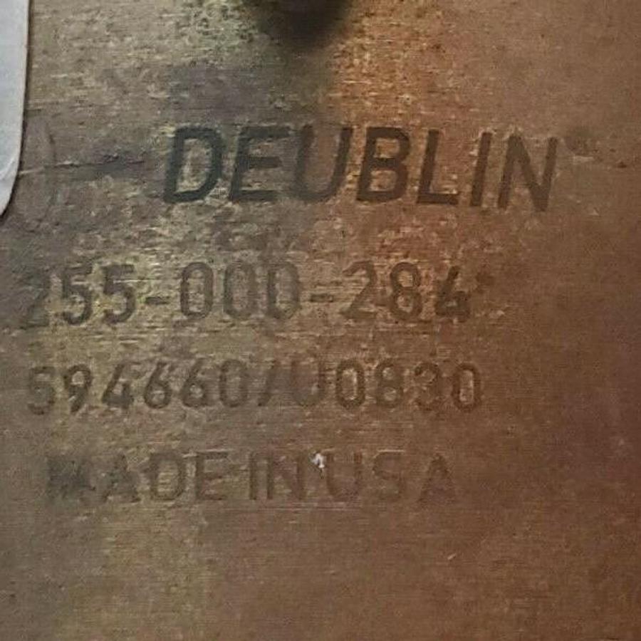 Used DEUBLIN 255-000-284 ROTARY UNION JOINT W/ ~3FT METAL EXHAUST HOSE 255000284
