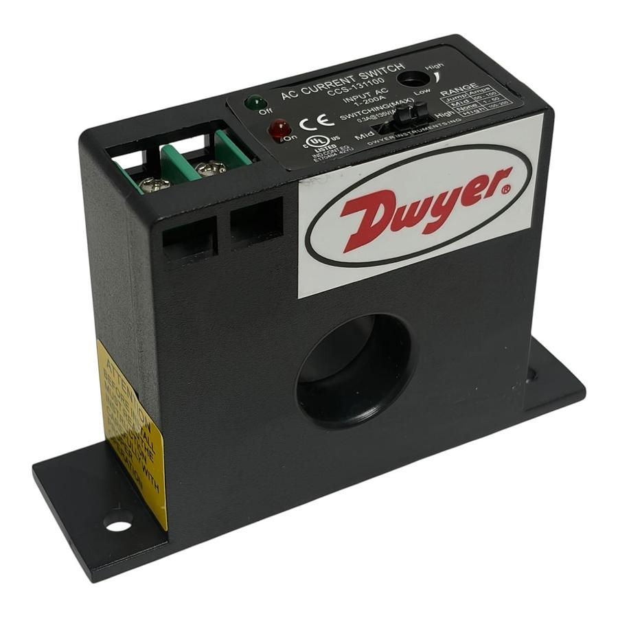 Used Dwyer CCS-131100 Solid Core AC Current Switch Adjustable 1-200A New Surplus