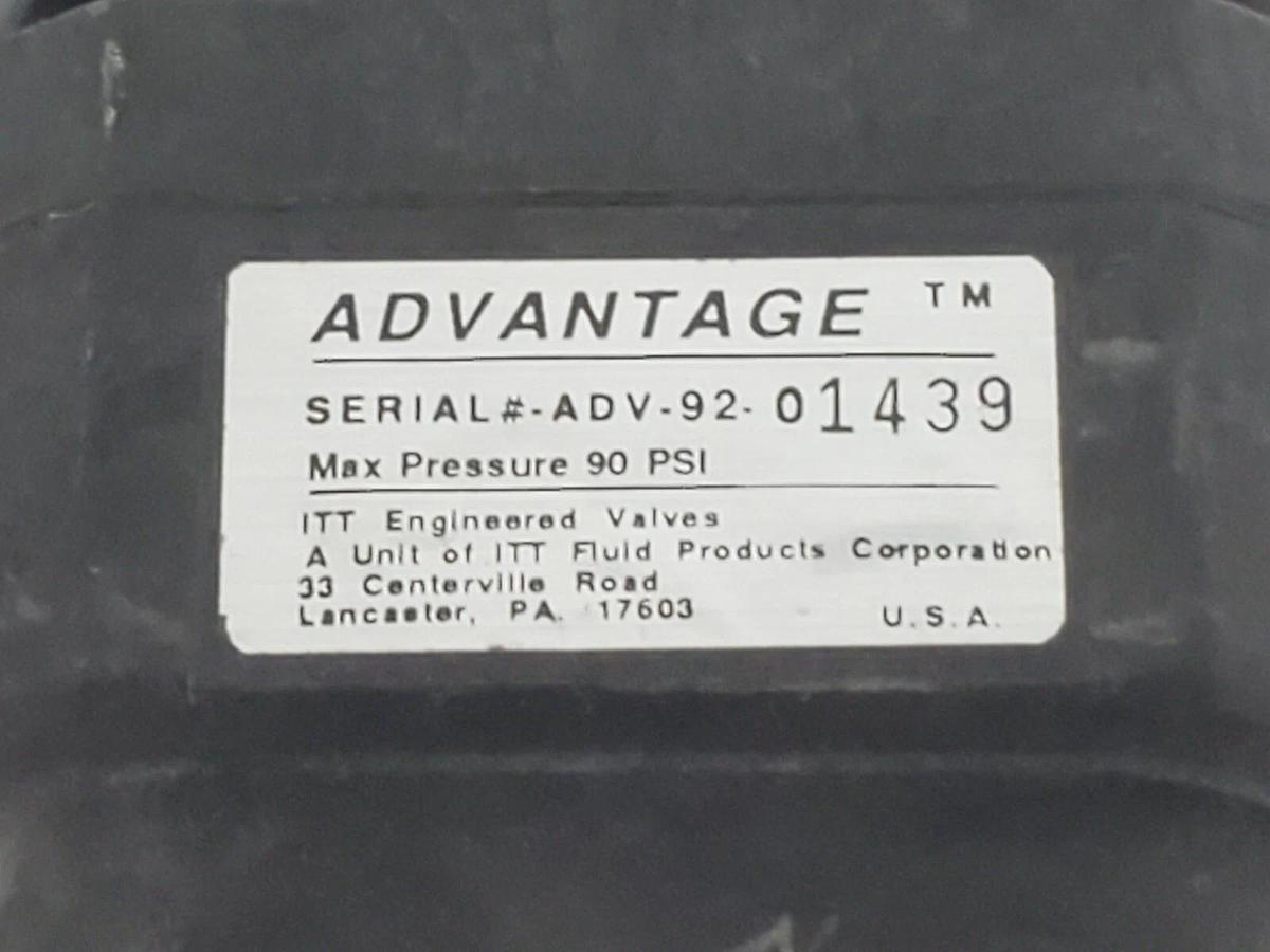 Used ITT ADV-92-01439 ADVANTAGE ACTUATOR 90PSI W/ 1819 1" DIAPHRAGM VALVE 25465 CF3M