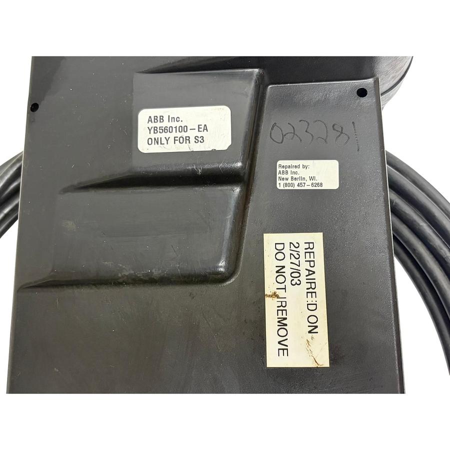 Used Lot of 2 ABB YB560100 S3 Robot Teach Pendants Panels Cord Cut Parts Repair