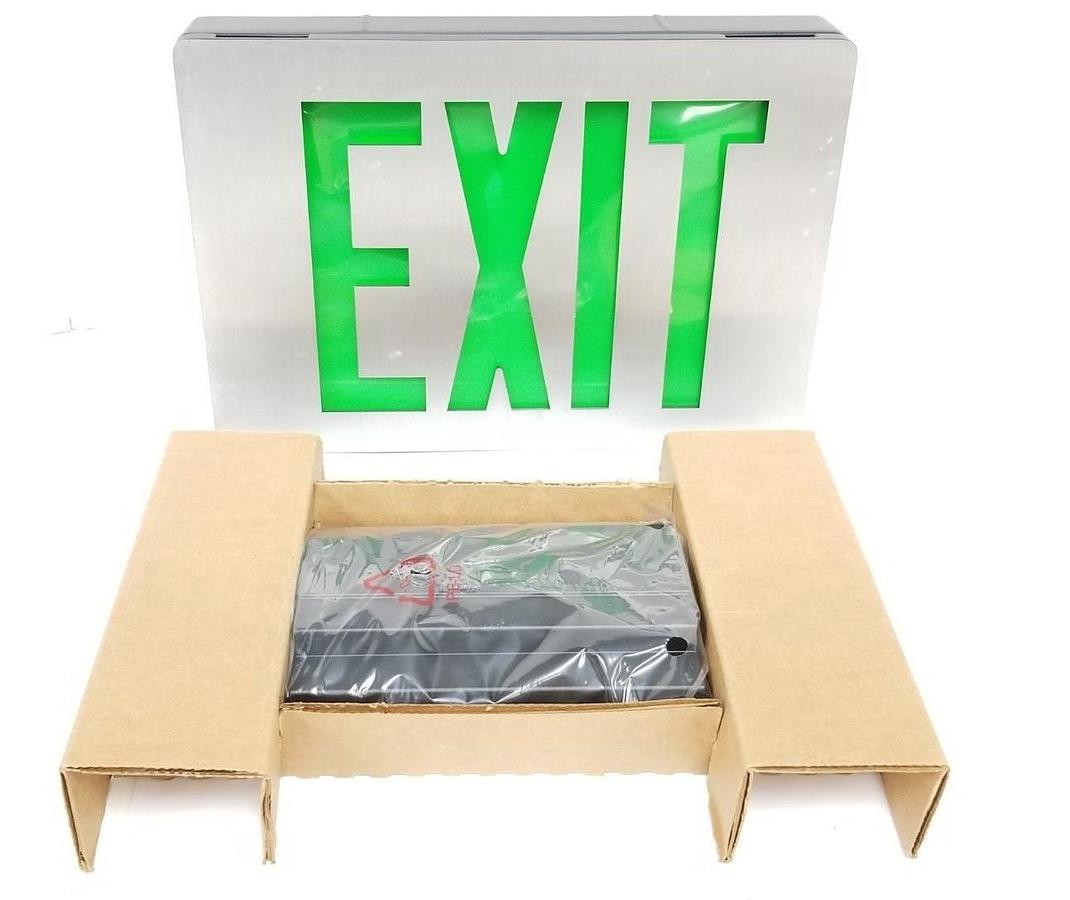 NIB LITHONIA LIGHTING LE S 1 G 120277 EL N DIE CAST EMERGENCY L.E.D. EXIT SIGN