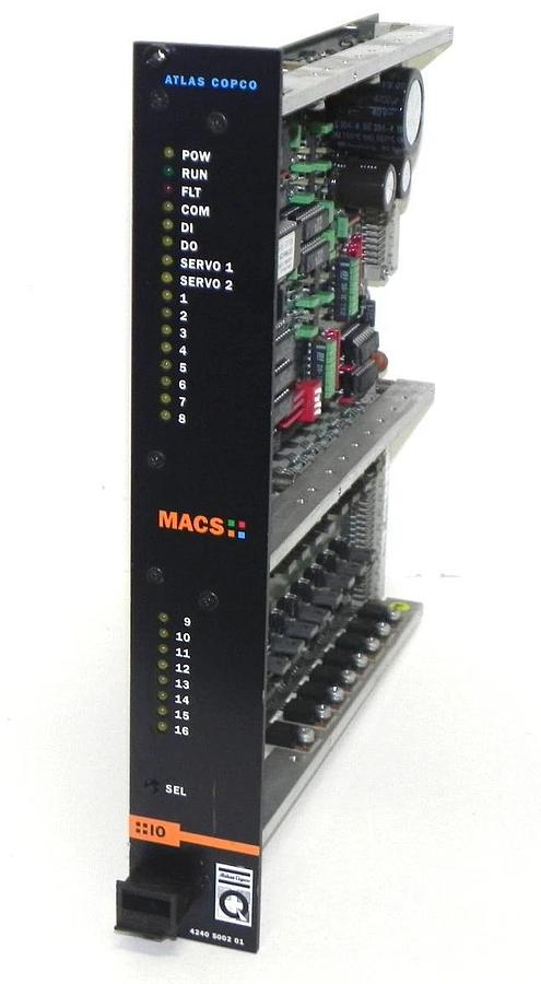 Used ATLAS COPCO 4240 5002 01 I/O CONTROLLER MODULE W/ LED INDICATORS 4240500201