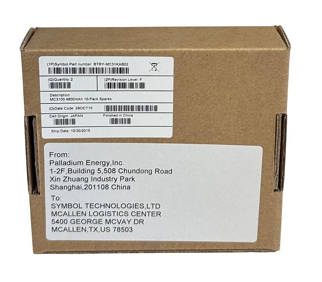 10 SYMBOL BTRY-MC31KAB02-10 / BTRY-MC31KAB02 MC3100 4800mAh BATTERIES NSMP