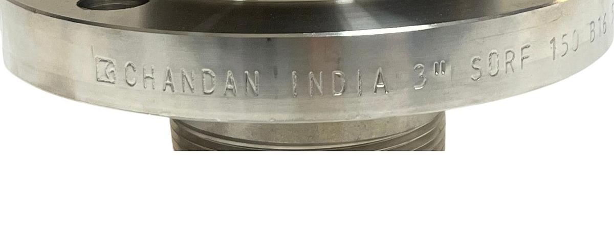 Used Chandan India 3" SORF 150 Stainless Flange To NPT Adapter F304/304L ProMach