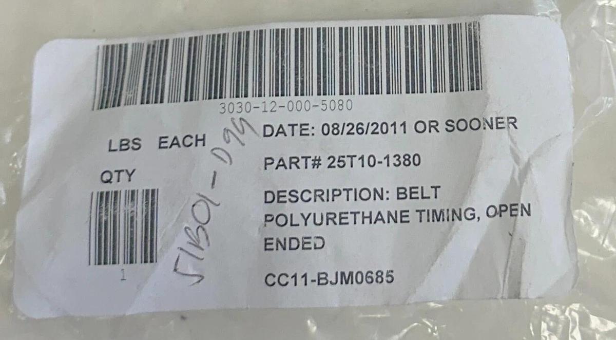 2 B&B 25T10-1380 / 25T101380 POLYURETHANE TIMING BELTS OPEN-ENDED OEM NSNP
