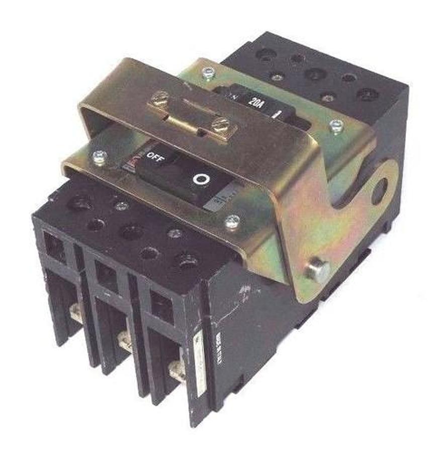 Used LOT OF 3 ABB UXAB-727131-R-103 CIRCUIT BREAKERS 20AMP 480VAC 500VDC TYPE ES