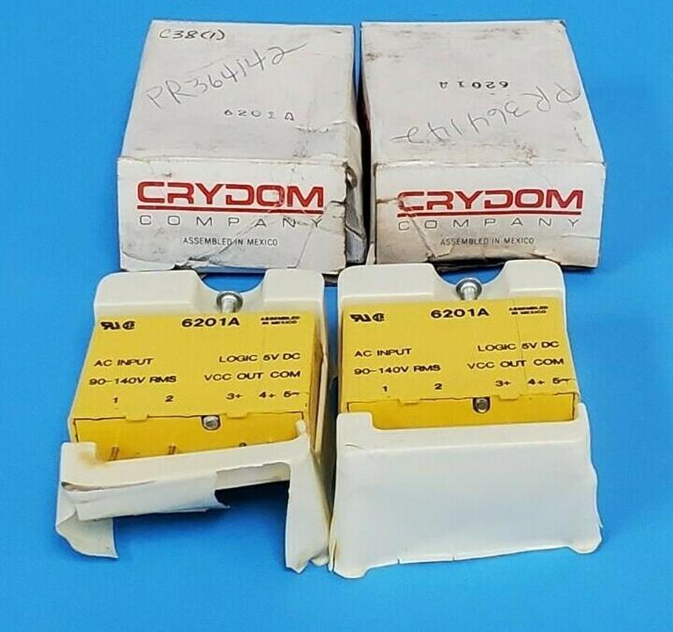 LOT OF 2 NIB CRYDOM 6201A I/O MODULES EXTERNAL DEPTH:15.2MM; LEADED PROCESS