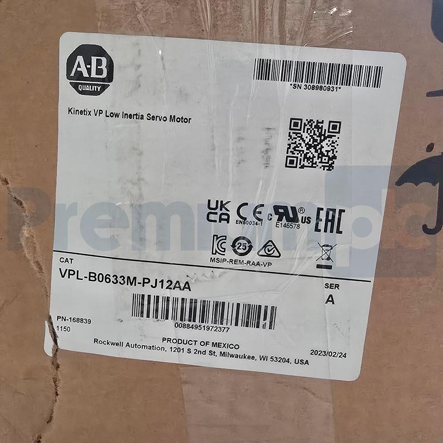 Used Opened Allen Bradley VPL-B0633M-PJ12AA /A Kinetix VP Low Inertia Servo Motor