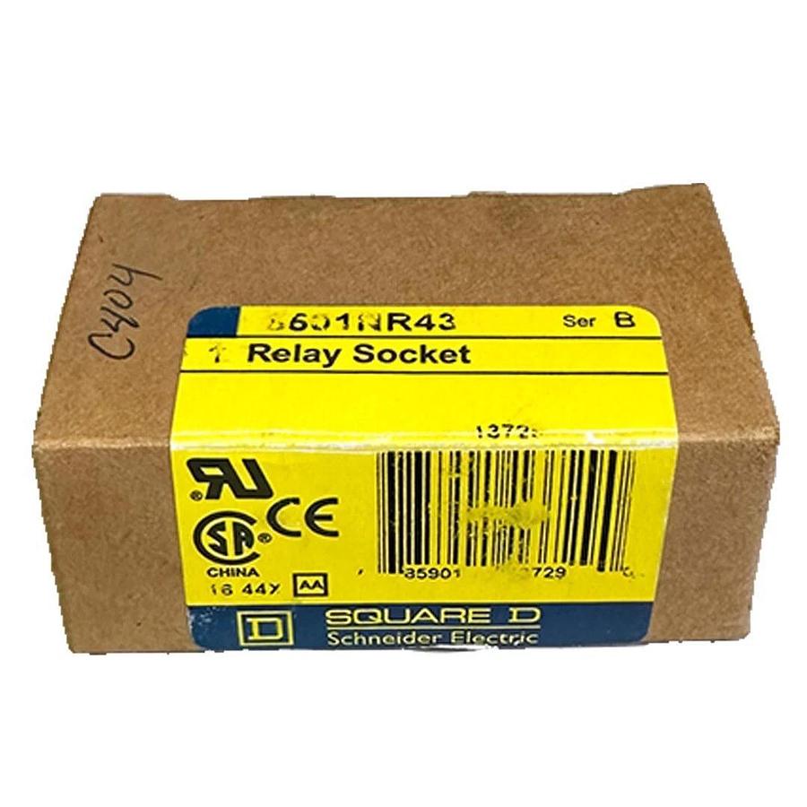 NEW SQUARE-D 8501NR43 SER. B RELAY SOCKET 11-PINS 300VAC 10A