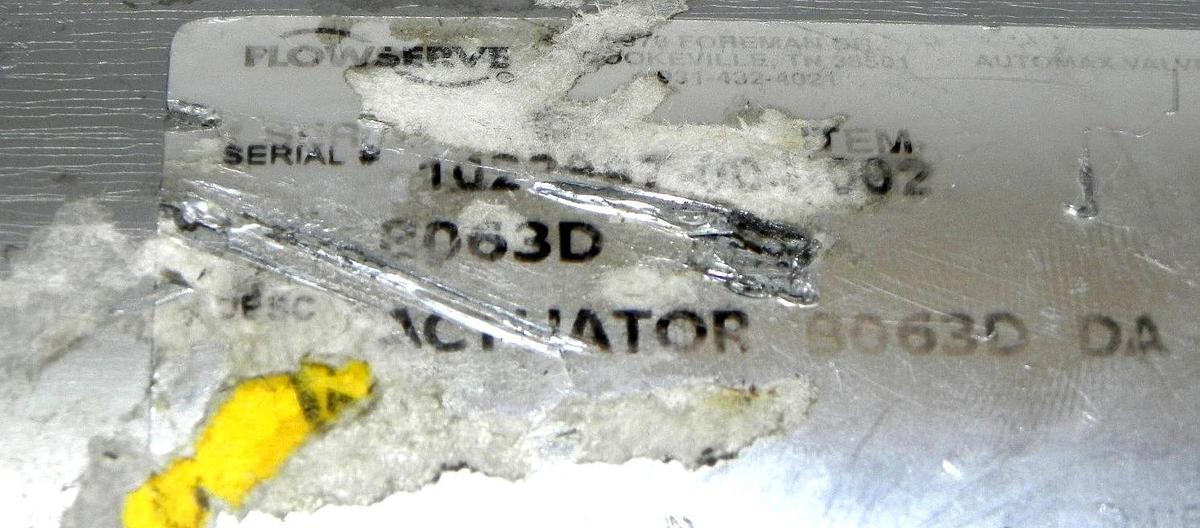 Used FLOWSERVE B063D PNEUMATIC ACTUATOR