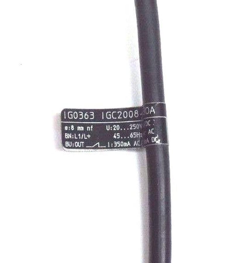 Used IFM EFECTOR IG0363 PROXIMITY SENSOR IGC2008-BBOA 8MM 20-250V