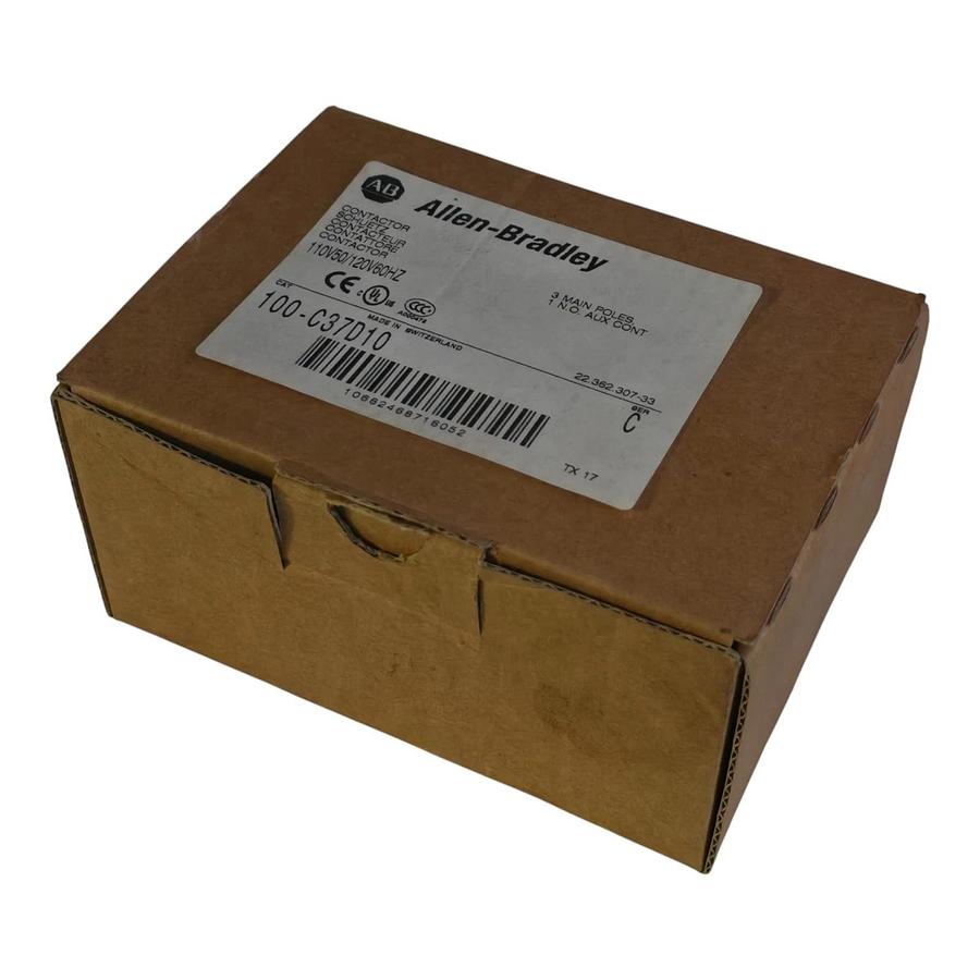 Allen Bradley 100-C37D10 /C 100-C IEC Contactor 3-P 37A 110/120VAC 1NO Aux Cont