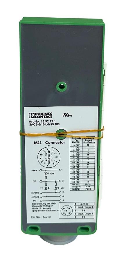 PHOENIX CONTACT SACB-8/16-L-M23 180 / 1692721 SENSOR / ACTUATOR BOX 24V NSMP