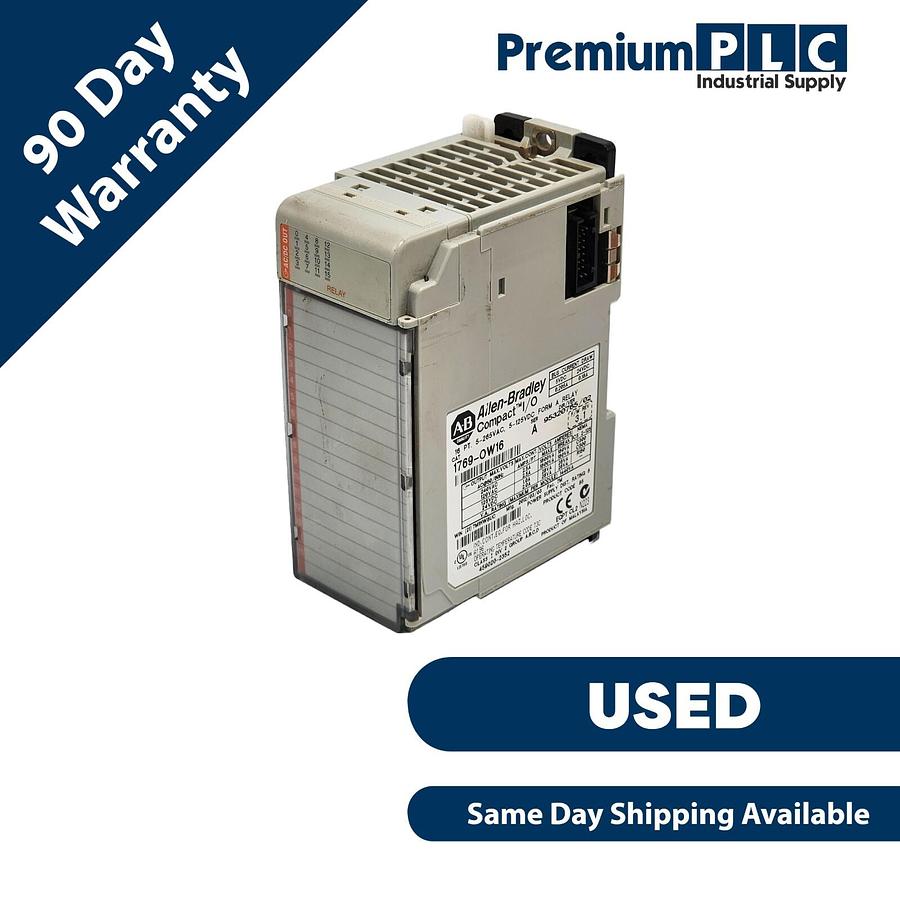 Used ALLEN BRADLEY 1769-OW16 /A CompactLogic I/O 16PT RELAY OUTPUT MODULE 1769-0W16