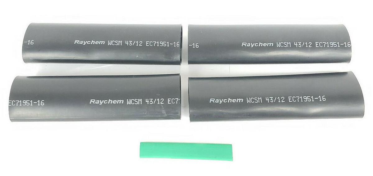 Used RAYCHEM HEAT SHRINK WCSM 105/30 EB71372-01 23.75" & (4) WCSM 43/12 EC71951-16 8"