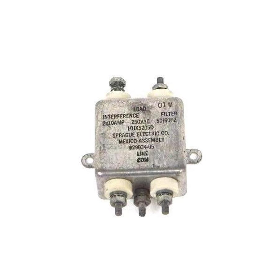 Used SPRAGUE ELECTRIC 10JX5205D INTERFERENCE FILTER 2X10AMP 250VAC 50/60HZ, 629034-05
