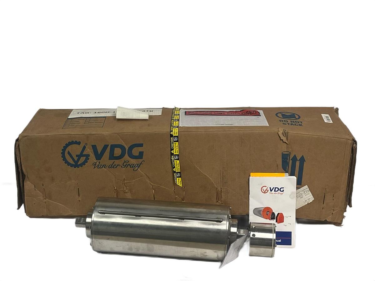 Van der Graaf TM160A30-410NB Drum Motor 6.27" x 16" 1HP 480V 54FPM New Surplus