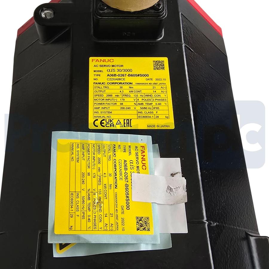 Used FANUC A06B-0267-B605#S000 aiS 30/3000 AC Servo Motor 4.3kW 2000RPM w/Brake NSNP