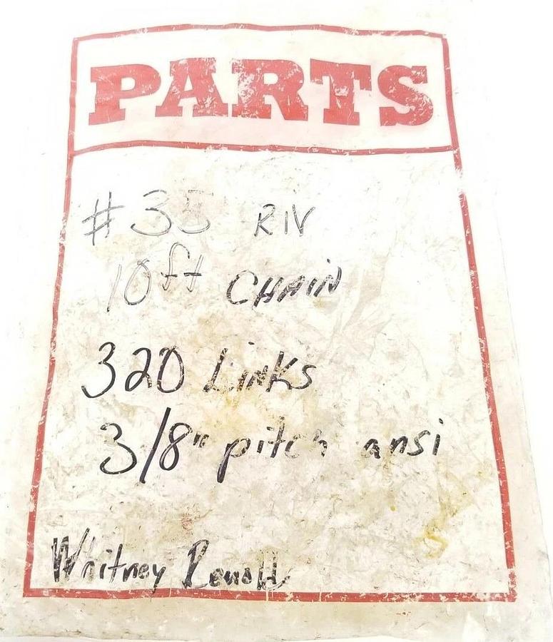 NEW WHITNEY RENOLD 35 RIV 10FT. 3/8'' PITCH 320 LINK ROLLER CHAIN