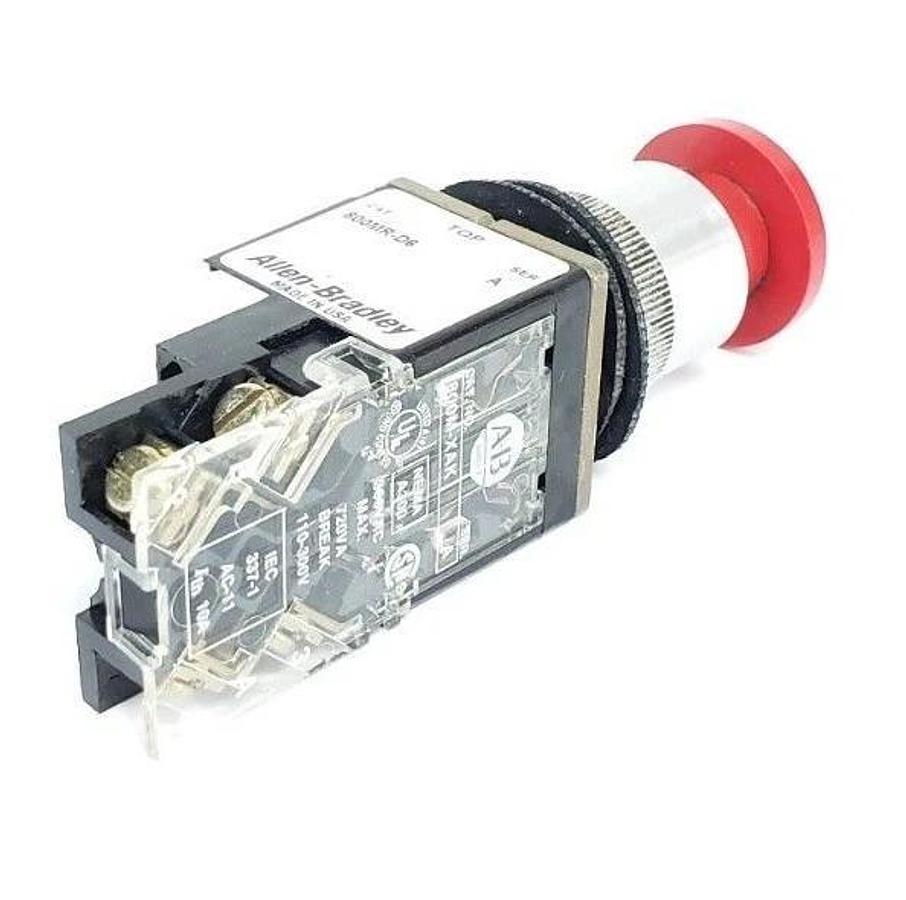 Used ALLEN-BRADLEY 800MR-D6 SER. A PUSHBUTTON 800MRD6 W/ 800M-XAK CONTACT BLOCK