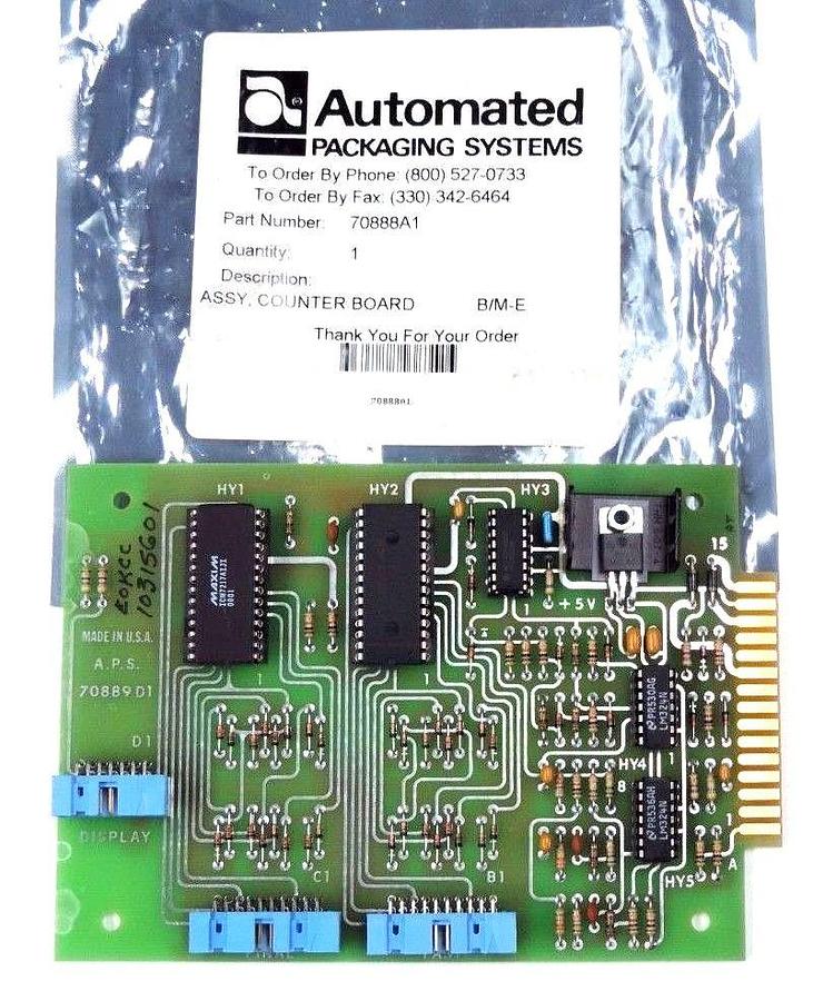 Used NEW AUTOMATED PACKAGING SYSTEMS 70888A1 COUNTER BOARD B/M-E