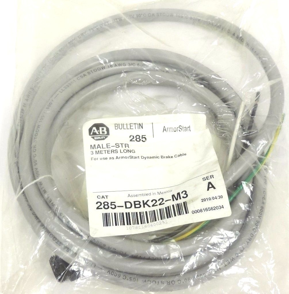 NEW ALLEN BRADLEY 285-DBK22-M3 MALE-STR 3-METERS ARMORSTART 285DBK22M3, SER. A
