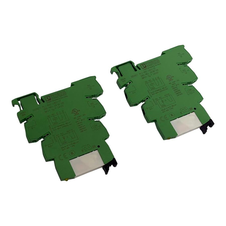 Lot of 2 Phoenix Contact PLC-RSC-24DC/21 2966171 Complete Relay Modules 24VDC 6A